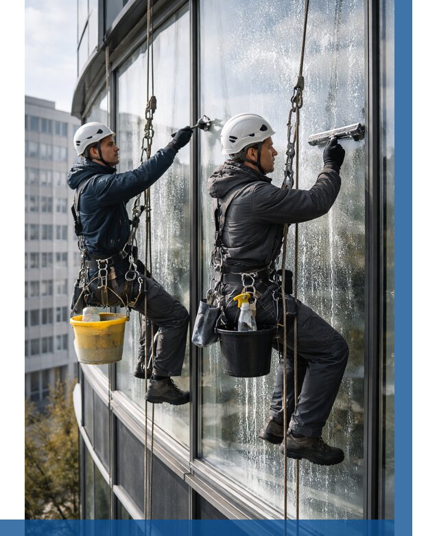 Мойка панорамных окон в Югорске от 357 р. заказать у ВЫСОТНИК-Югр