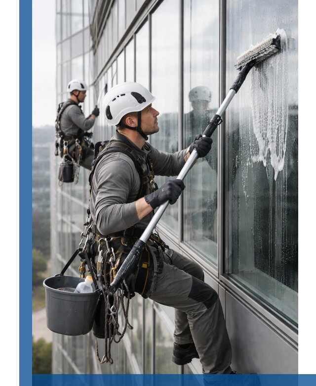 Высотная мойка сплошного остекления с выездом в Югорске