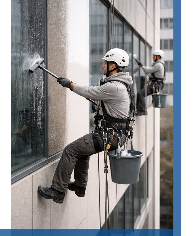 Мойка фасадов зданий в Югорске под ключ от 357 р. | ВЫСОТНИК-Югр