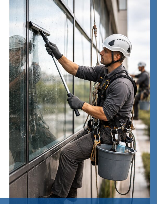 Мойка стеклянных фасадов в Югорске от 204 р. | ВЫСОТНИК-Югр