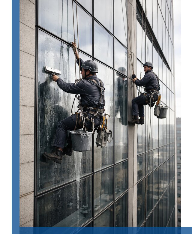 Профессиональная мойка стеклянных фасадов зданий в Югорске