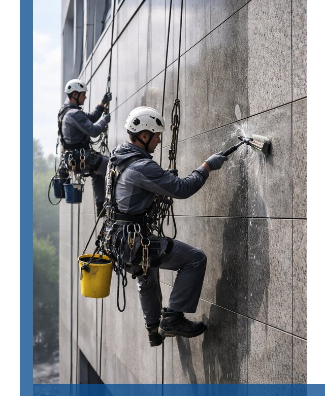 Профессиональная мойка фасада из керамогранита в Югорске