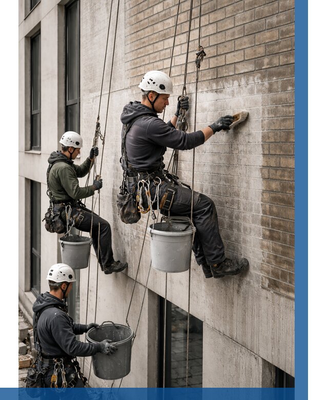 Удаление высолов с фасада в Югорске от 255 р. | ВЫСОТНИК-Югр