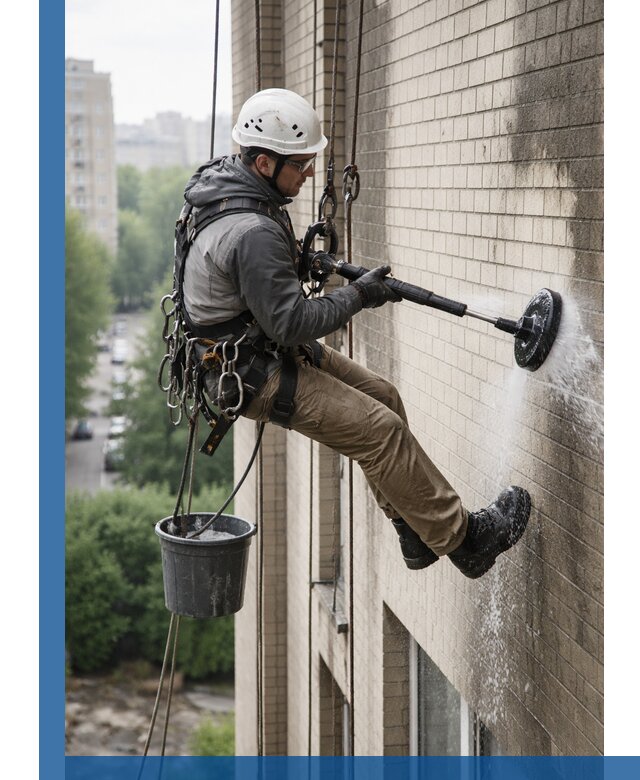 Очистка фасада от копоти в Югорске профессионально и безопасно