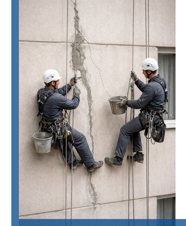 Заделка трещин на фасаде в Югорске с гарантийным ремонтом