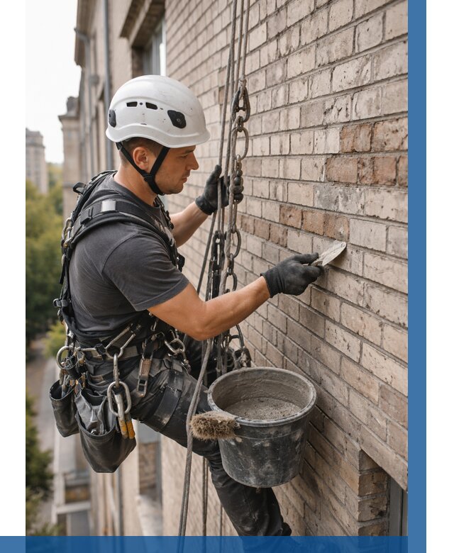 Ремонт кирпичной кладки фасада в Югорске от 1838 р. | ВЫСОТНИК-Югр