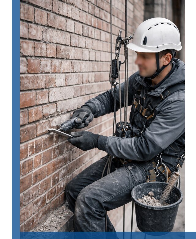 Расшивка кирпичных швов фасадов и стен, ремонт в Югорске