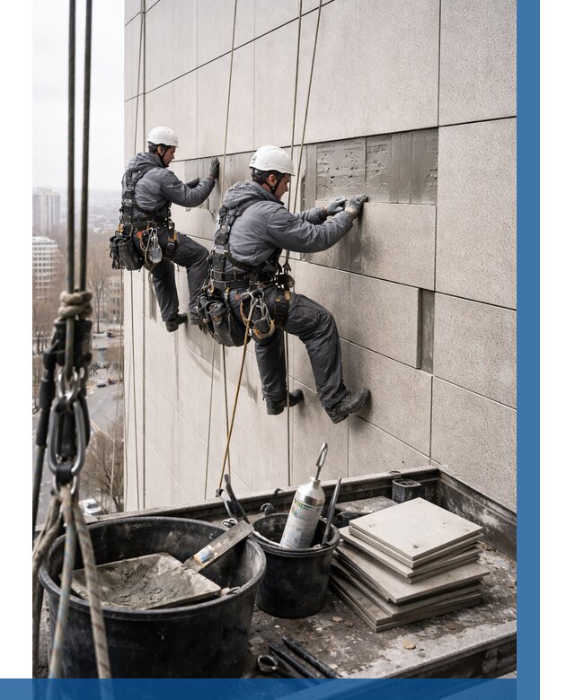 Ремонт фасада из керамогранита в Югорске от 2553 р. | ВЫСОТНИК-Югр