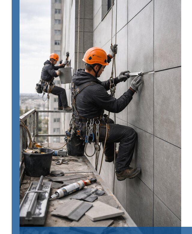 Профессиональный ремонт фасада из керамогранита в Югорске