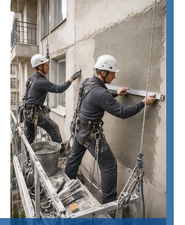 Штукатурка фасада на высоте в Югорске от 919 р. | ВЫСОТНИК-Югр