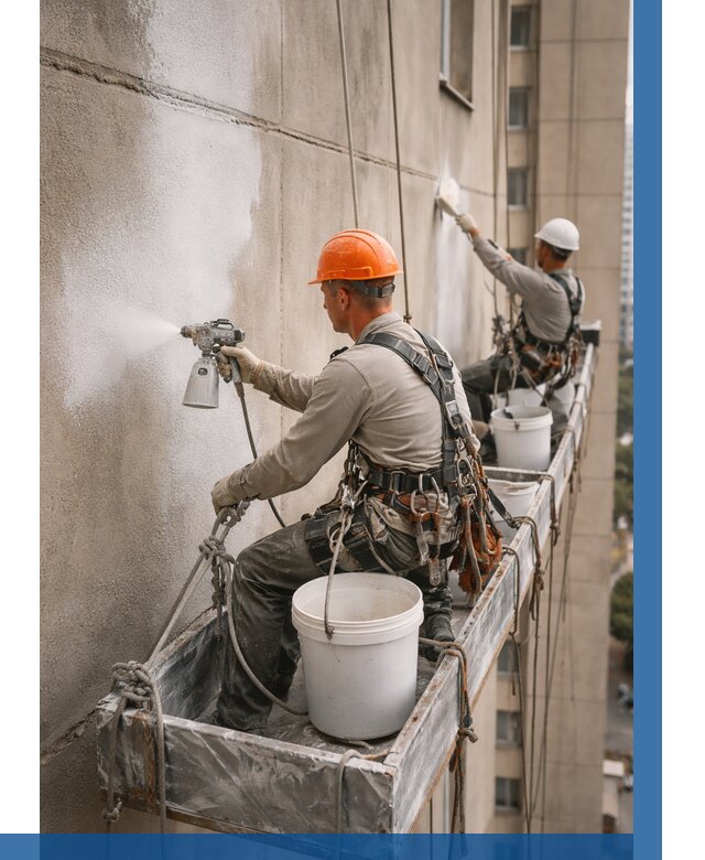 Грунтовка фасада на высоте в Югорске от 123 р. | ВЫСОТНИК-Югр