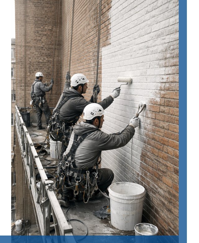 Покраска кирпичного фасада в Югорске от 357 р. | ВЫСОТНИК-Югр