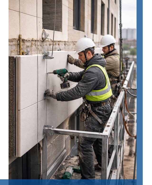 Монтаж фасадных термопанелей в Югорске от 1532 р. | ВЫСОТНИК-Югр