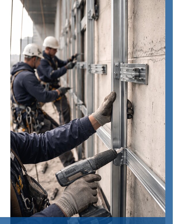 Монтаж подсистемы вентфасада в Югорске от 868 р. | ВЫСОТНИК-Югр