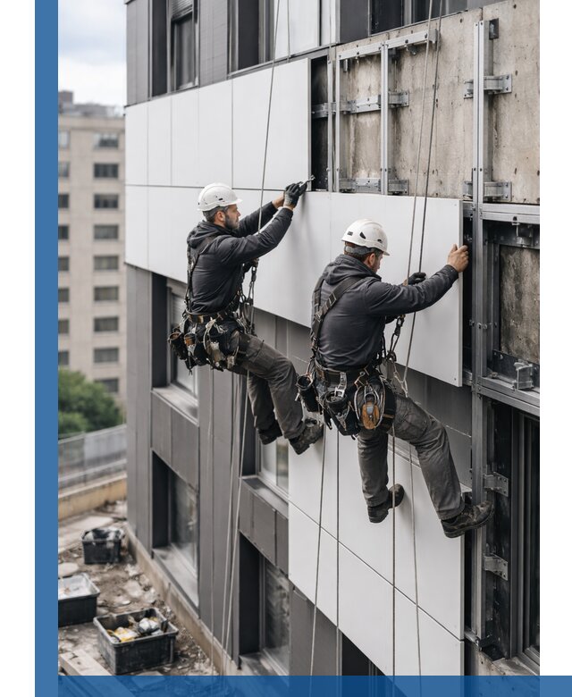 Монтаж композитных панелей фасада в Югорске под ключ