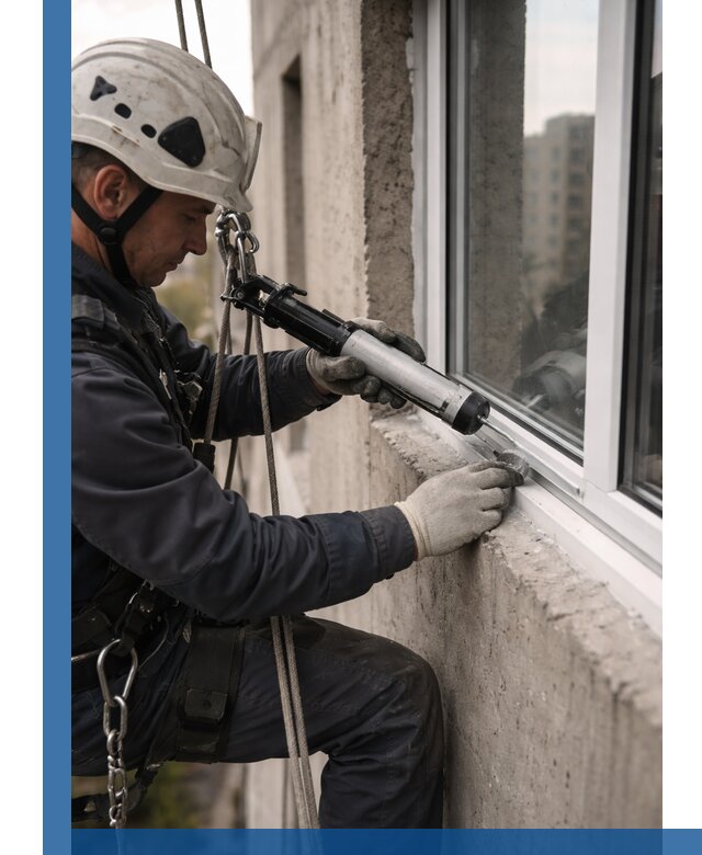 Герметизация оконных швов снаружи в Югорске профессионально