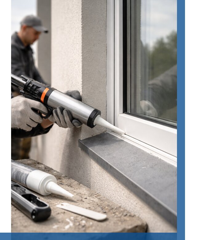 Герметизация монтажных швов окон в Югорске от 664 р. | ВЫСОТНИК-Югр