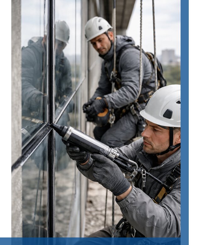 Герметизация витражных швов в Югорске от 664 р. | ВЫСОТНИК-Югр