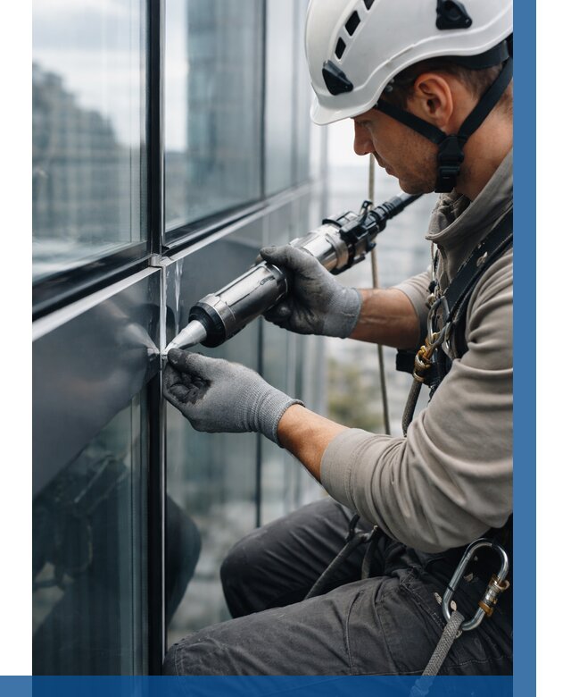 Герметизация стыков витража в Югорске от 1225 р. | ВЫСОТНИК-Югр