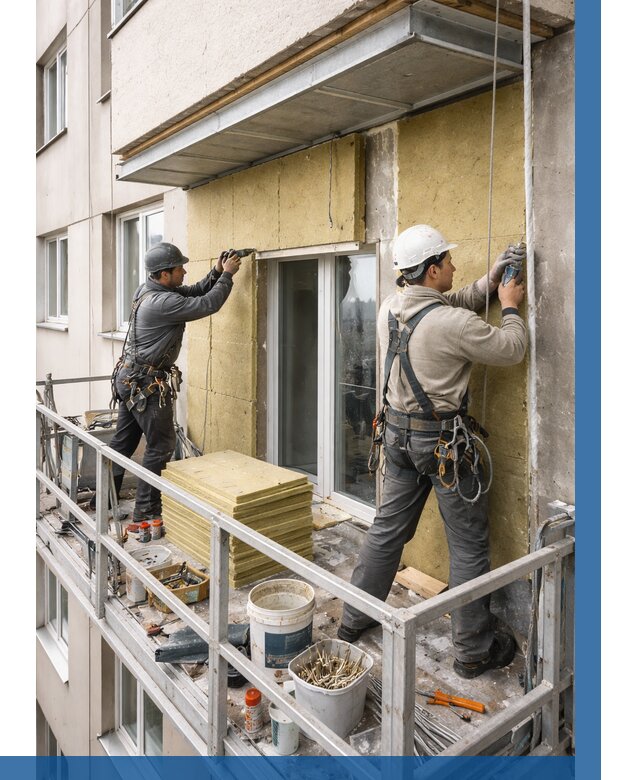 Утепление балкона снаружи в Югорске от 1634 р. под ключ ВЫСОТНИК-Югр