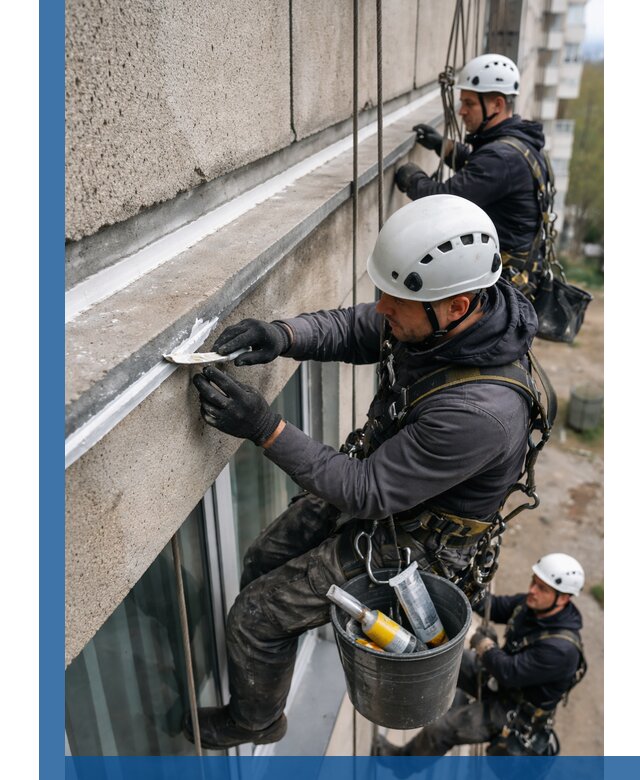 Герметизация примыкания балкона в Югорске под ключ с гарантией