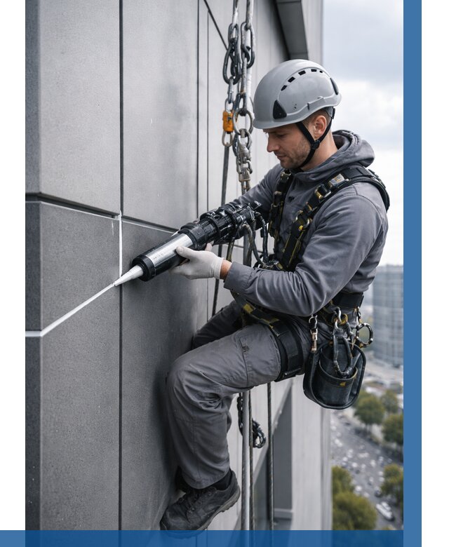 Герметизация стыков фасадных панелей в Югорске от 6637 р.| ВЫСОТНИК-Югр