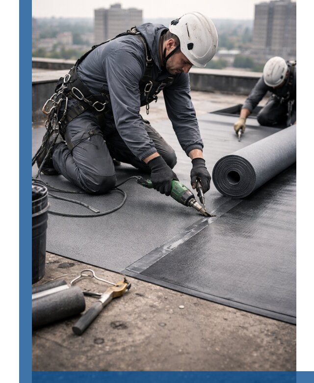 Ремонт мягкой кровли в Югорске с выездом промальпинистов