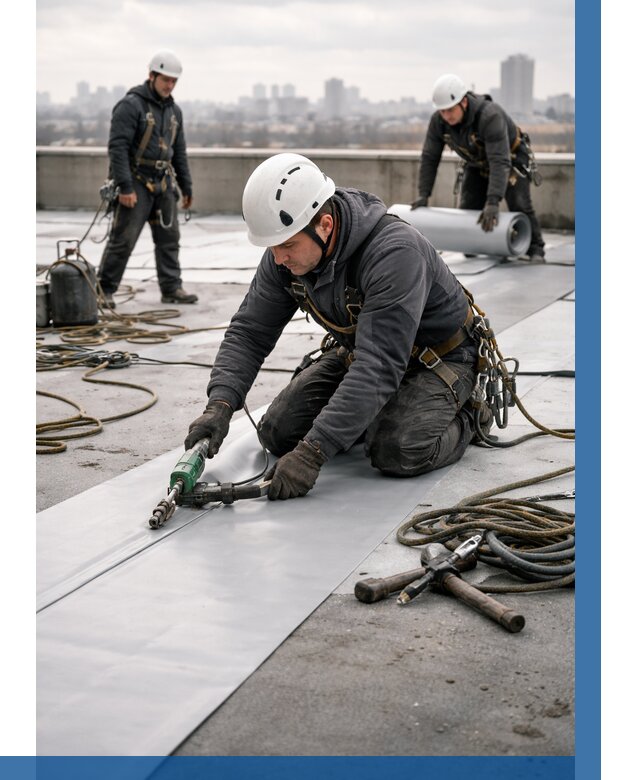 Ремонт мембранной кровли в Югорске от 1838 р./м2 | ВЫСОТНИК-Югр