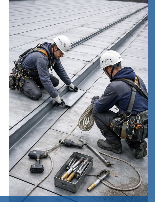 Ремонт фальцевой кровли в Югорске от 715 р. | ВЫСОТНИК-Югр