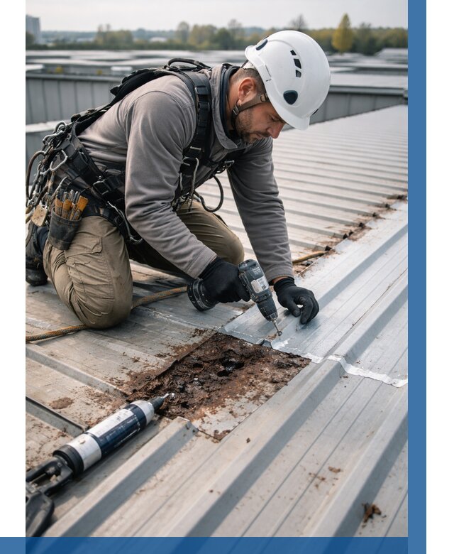 Ремонт профнастила на кровле в Югорске от 715 р. | ВЫСОТНИК-Югр