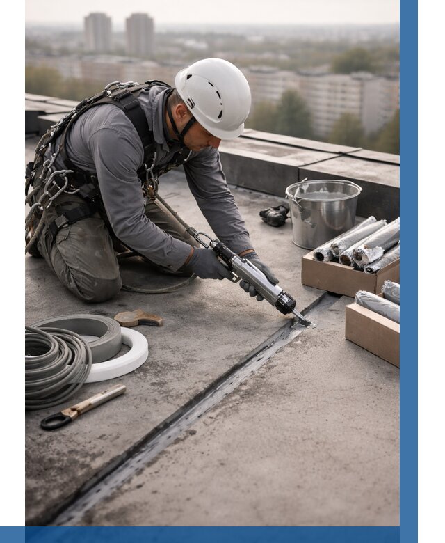 Герметизация швов кровли в Югорске от 459 р./м2 | ВЫСОТНИК-Югр