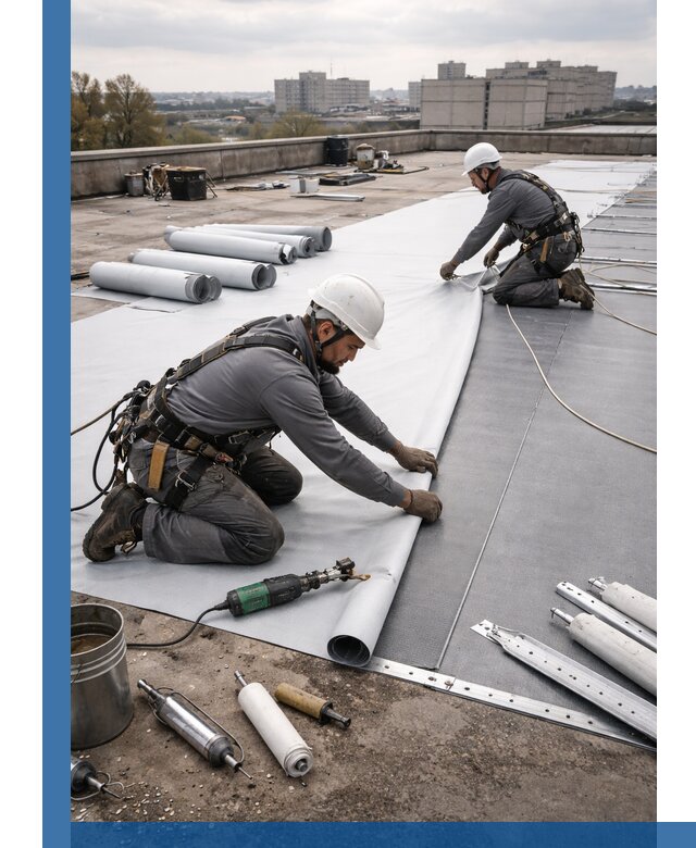 Монтаж мембранной кровли в Югорске для промышленных зданий