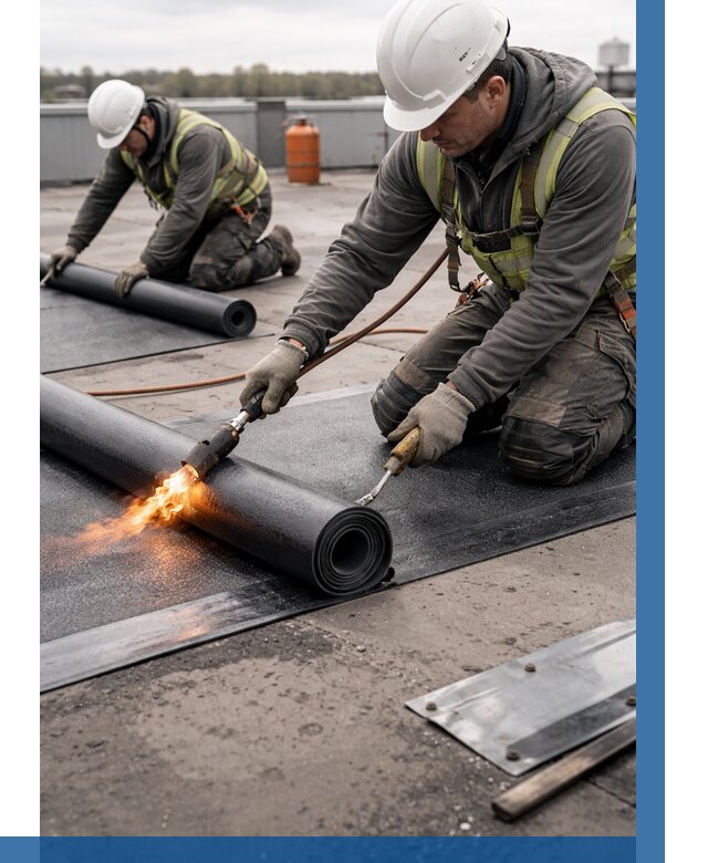 Монтаж наплавляемой кровли в Югорске от 868 р. — ВЫСОТНИК-Югр