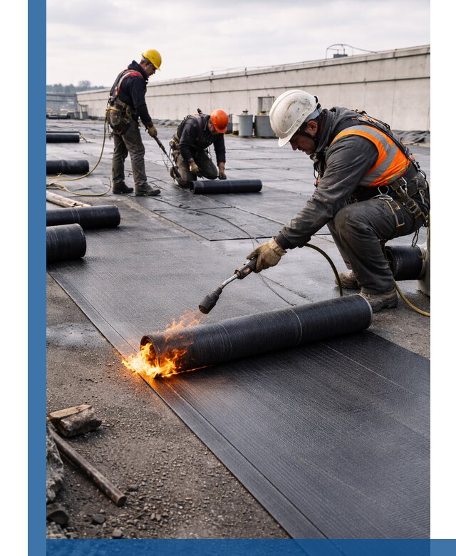 Монтаж наплавляемой кровли в Югорске профессионально