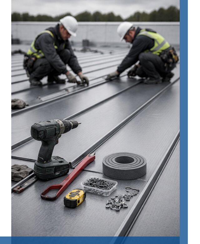 Монтаж фальцевой кровли в Югорске от 1838 р. | ВЫСОТНИК-Югр