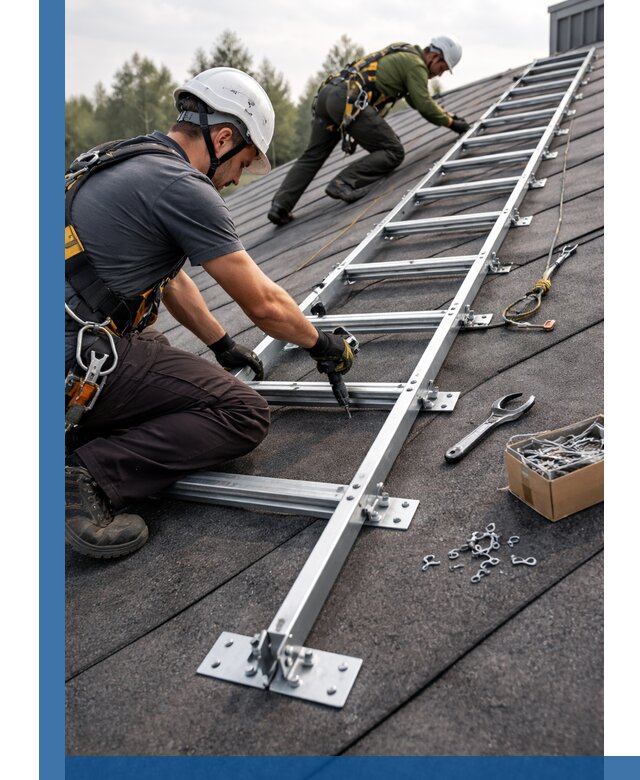 Профессиональный монтаж кровельной лестницы в Югорске под ключ