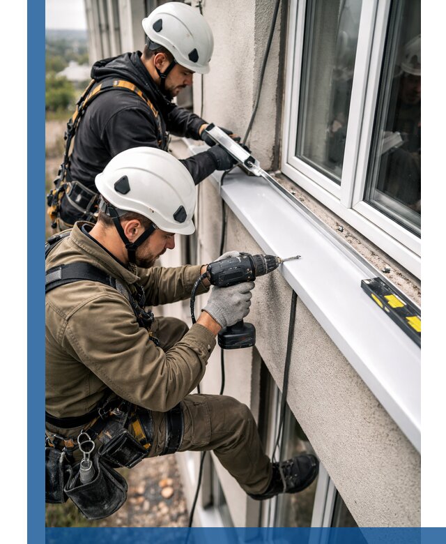 Профессиональный монтаж оконных отливов и отведения воды в Югорске