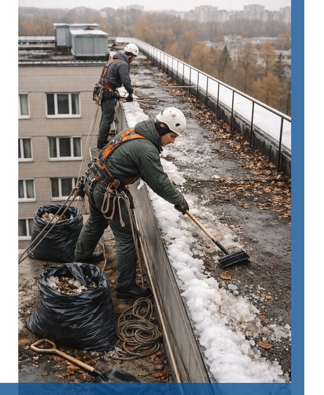 Очистка кровли по периметру в Югорске от 562 р. | ВЫСОТНИК-Югр