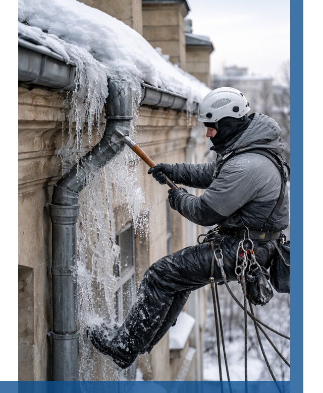 Очистка водостоков от льда в Югорске от 3574 р. | ВЫСОТНИК-Югр