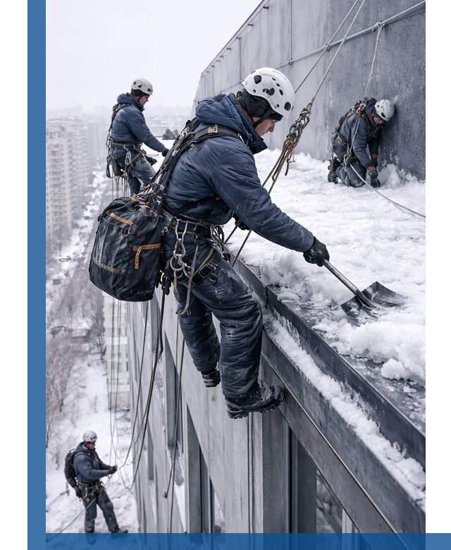 Абонентское обслуживание кровли зимой в Югорске регулярный уход