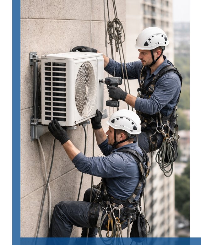 Монтаж внешнего блока кондиционера в Югорске установка и крепление