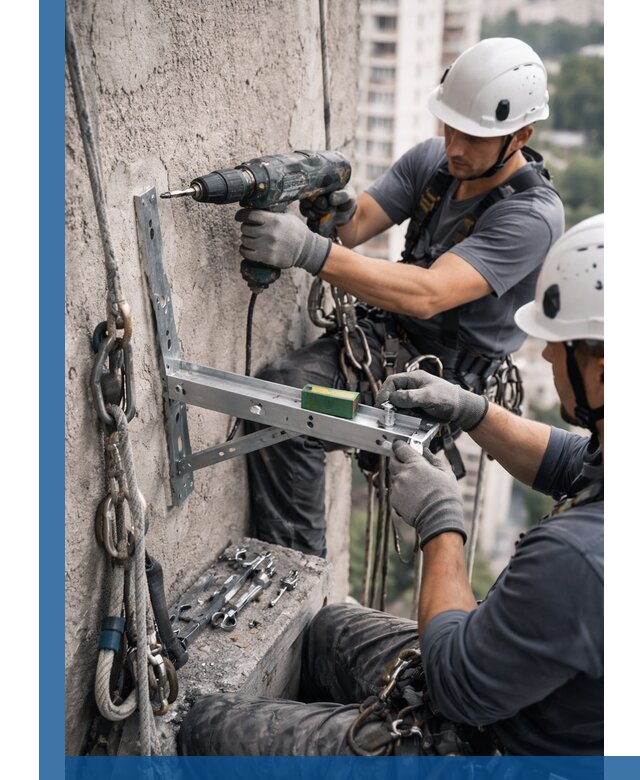 Установка кронштейнов кондиционера и крепежа в Югорске