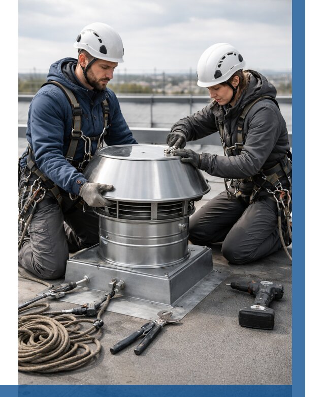 Установка дефлекторов на кровле в Югорске от 4595 р. | ВЫСОТНИК-Югр