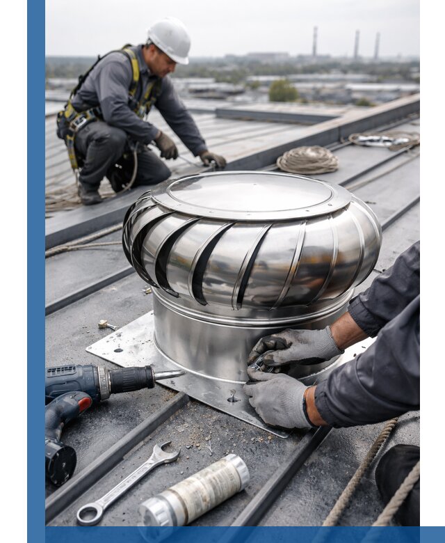 Установка дефлекторов на кровле в Югорске профессионально