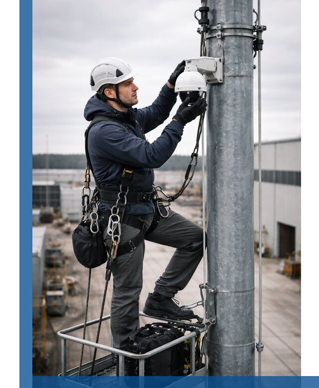 Профессиональная установка видеокамер на мачте в Югорске