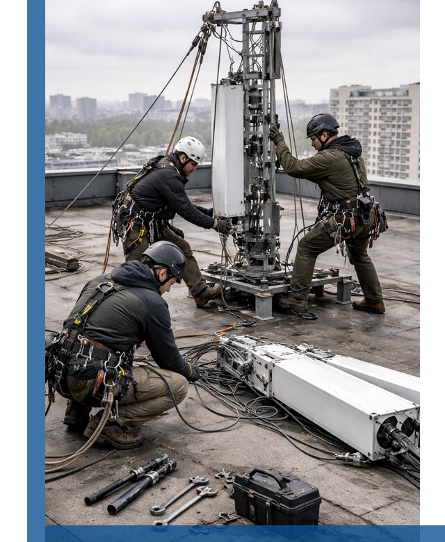 Демонтаж антенн на крыше зданий в Югорске с гарантией