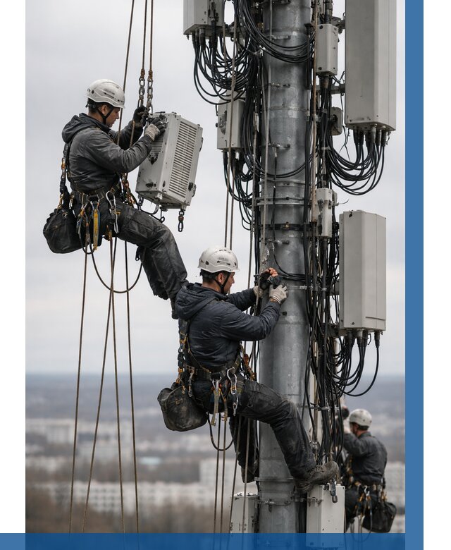 Монтаж оборудования связи на мачте в Югорске от 7658 р. | ВЫСОТНИК-Югр