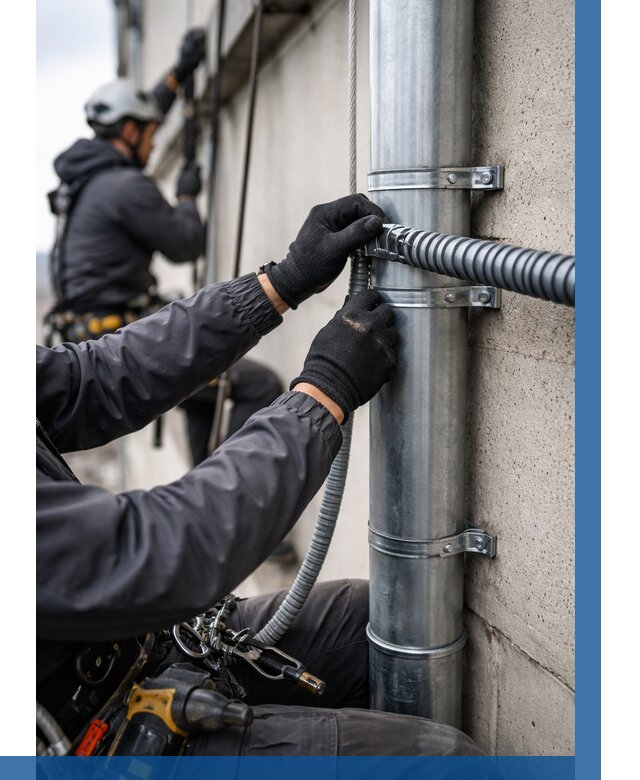 Монтаж гофры для кабеля в Югорске от 306 р. | ВЫСОТНИК-Югр