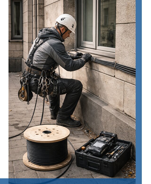 Прокладка оптоволоконного кабеля в Югорске от 817 р. | ВЫСОТНИК-Югр