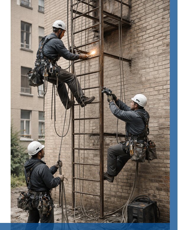 Ремонт пожарной лестницы в Югорске от 7658 р. | ВЫСОТНИК-Югр